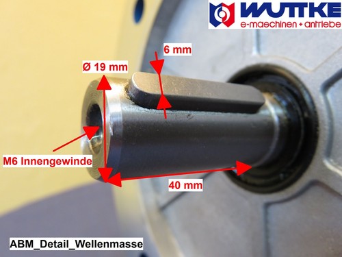 Elektromotor Drehstrom 0,75kW S6 1500/min Welle 19mm 80 B3(Fuß) - Bild 5 von 11