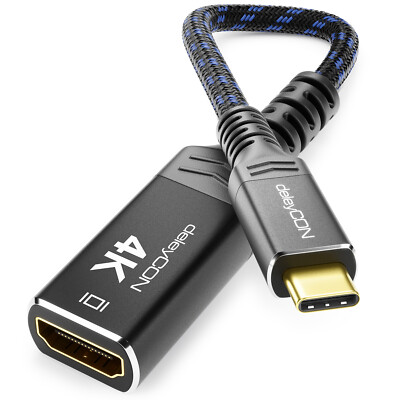 USB-C auf HDMI Adapter Kabel Stecker 4K@60Hz 1080P WQHD@165Hz 144Hz 120Hz 60Hz