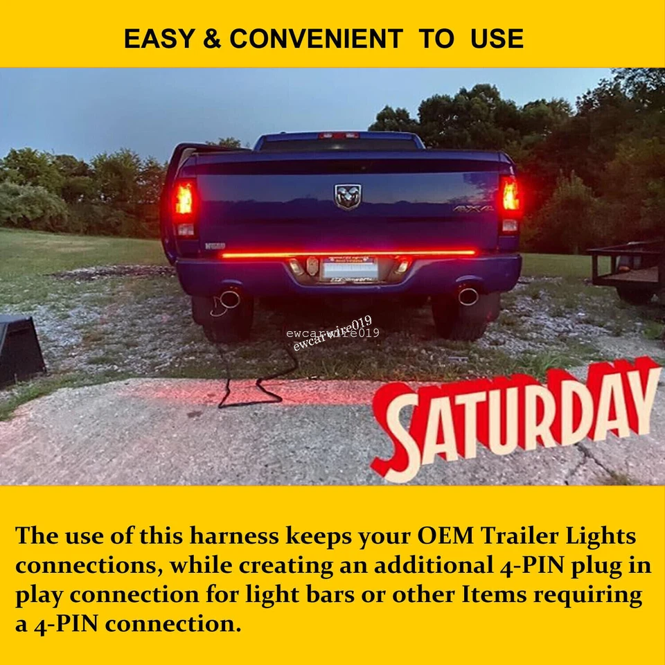 Разъем удлинительного кабеля для фары прицепа 7 направлений для Toyota 4Runner Tundra Sequoia - Изображение 3 из 4