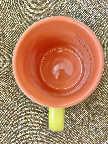 Levtov Face Cup & Saucer "VIVA LA MAMMA!" Anthropomorphic Orange /Yellow - Picture 8 of 8