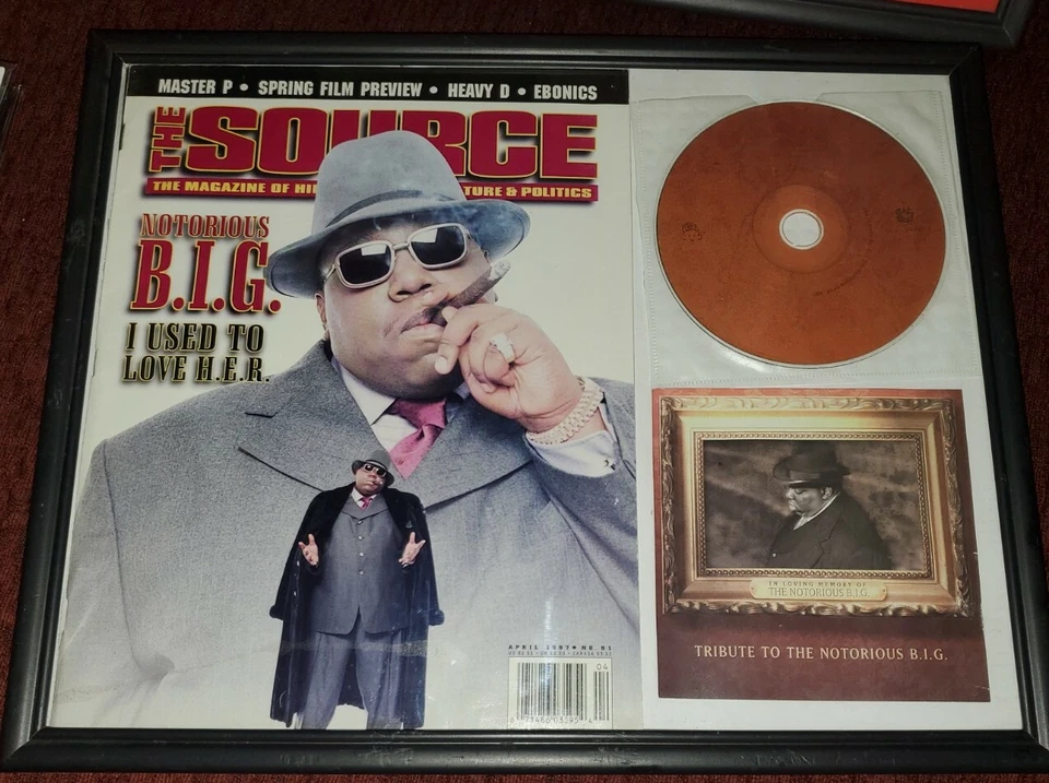 SOURCE MAGAZINE NOTORIOUS B.I.G. CLASSIC COVER CD Framed RARE HIP HOP RAP DOPE🔊 - Image 2 of 4