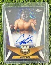 2025 Topps WWE Chrome GREAT MUTA Legends Geometric Refractor On Card Auto