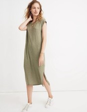 Madewell Womens Muscle Midi Dress H7125 Size XXS Sweet Pine Heather Green