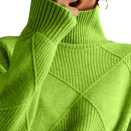 Ladies Roll Neck Sweater Womens Chunky Cable Knitted Jumper Pullover Warm Tops - Picture 38 of 48