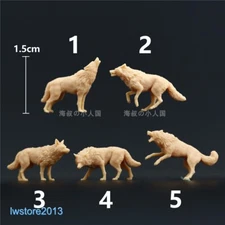 5pc 1/64 Wolf Animal Scene Props Miniatures Figures Model For Cars Vehicles Toys