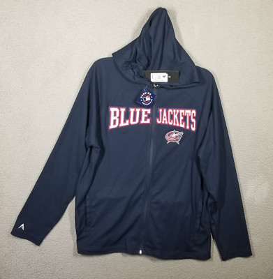 Columbus Blue jackets Antigua NHL Wordmark Victory Full Zip Jacket Men Large NEW