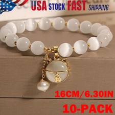 10X Lucky Moonstone Beads Cat Bracelet Attracting Wealth Women Jewelry Gifts US