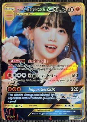 LE SSERAFIM Chaewon GX Custom Pokemon Card K-pop Poca Photocard