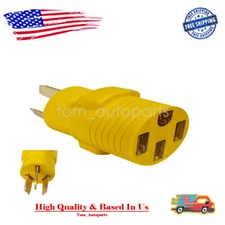 NEMA10-50P To 14-50R adapter Plug 50 Amp 120V/240V3 Prong Male To 4 Prong Female