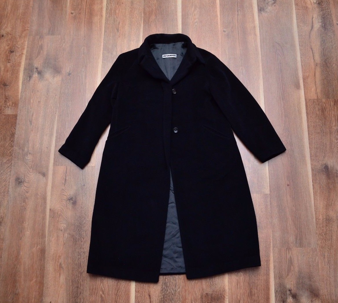 Jil Sander Women's Wool Angora Coat 40 Mint Navy-Black