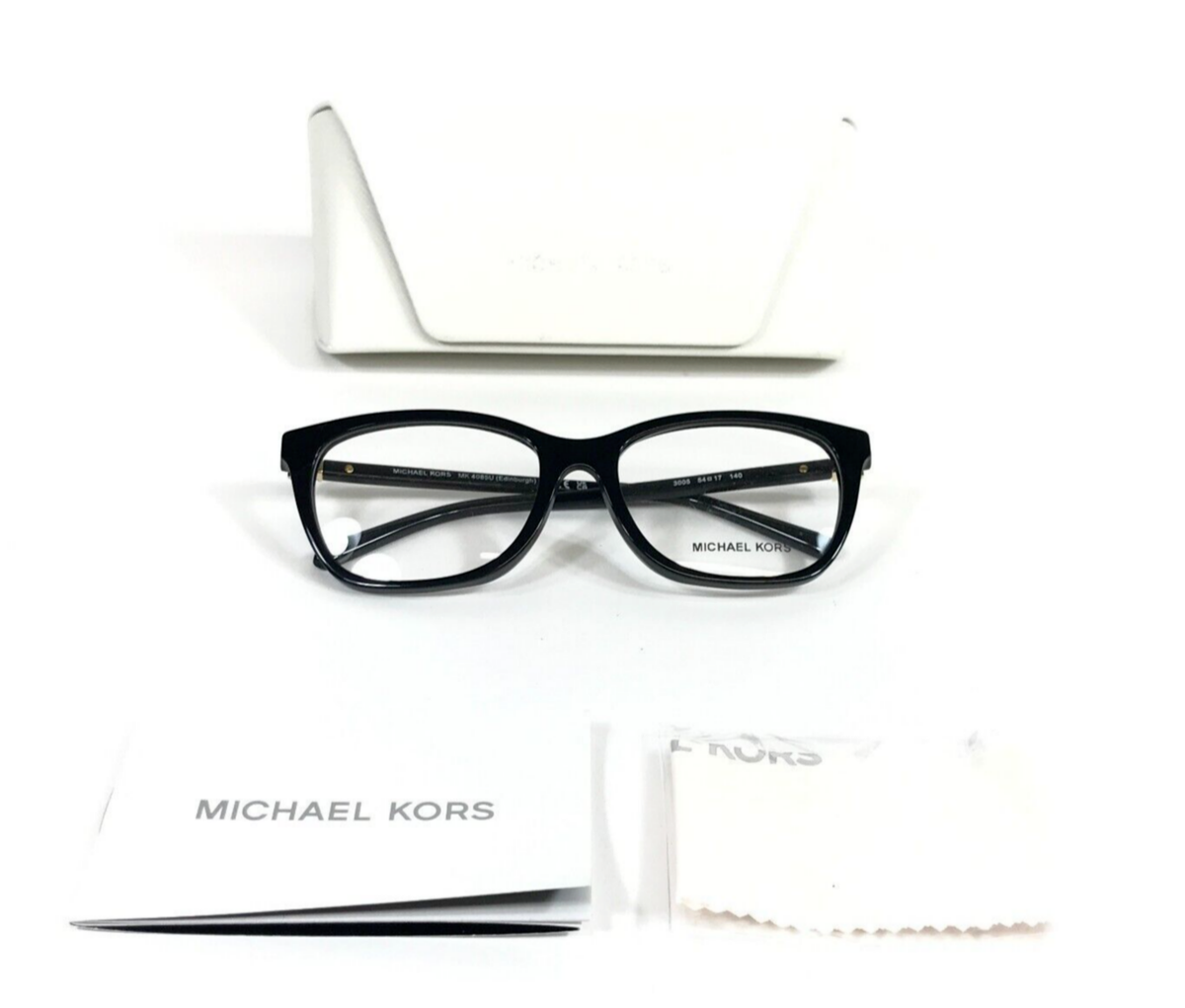 Michael Kors Eyeglasses Frames MK4085U Edinburgh 3005 Black Cat Eye  54-17-140