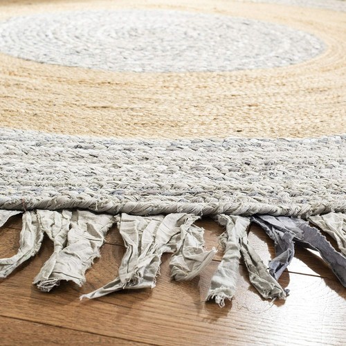 Rug 100% Natural Jute Cotton handmade reversible carpet living modern area Rugs - Picture 3 of 8