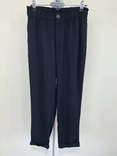 ZARA BLACK FLOWY PANTS Elastic Mid Waist 28" Small S B1191A 4432 166 800