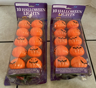 *2 pkgs* Vintage Fun World Halloween Lights Blow Molds Jack-0-Lanterns
