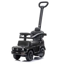 Best Ride On Cars Kids Outdoor Stroller Mercedes G-Wagon 3 in 1 Push Car, Black