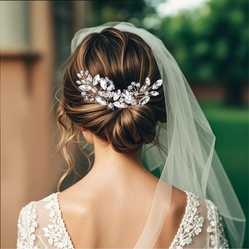 10pcs Silver Hair Pins Bridal Hair Accessories Set Rhinestone Exquisite Cryst... - Picture 5 of 6