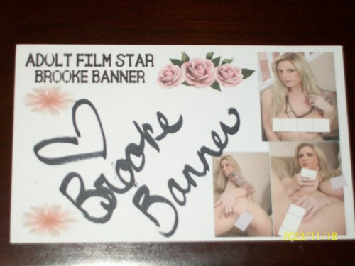 BROOKE BANNER "ADULT FILM STAR" SIGNED AUTOGRAPHED 3X5 INDEX CARD #411 - 第 1/3 張圖片
