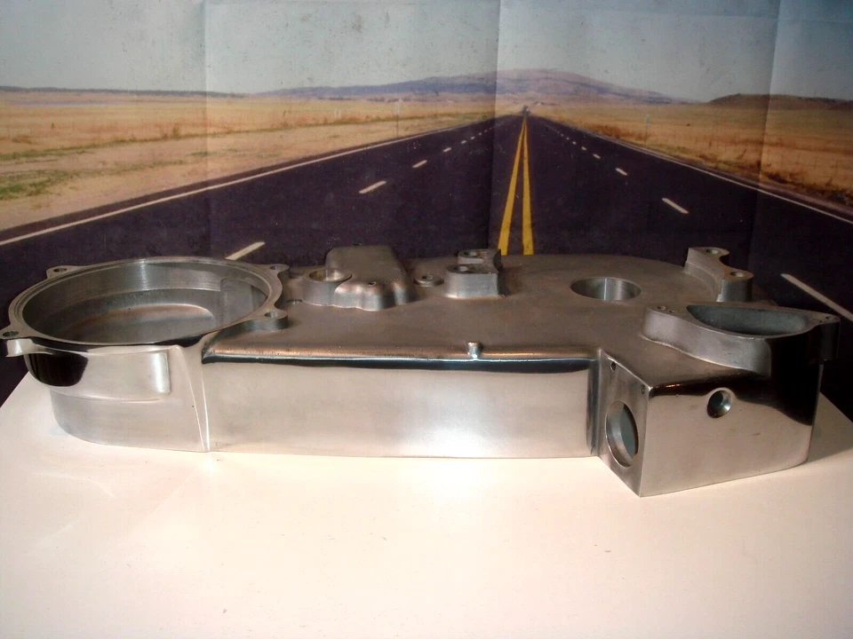 Cubierta primaria interior pulida Harley FX FXE 9 orificios reforzada V-Twin 43-0137 X2 Foto 2 de 4