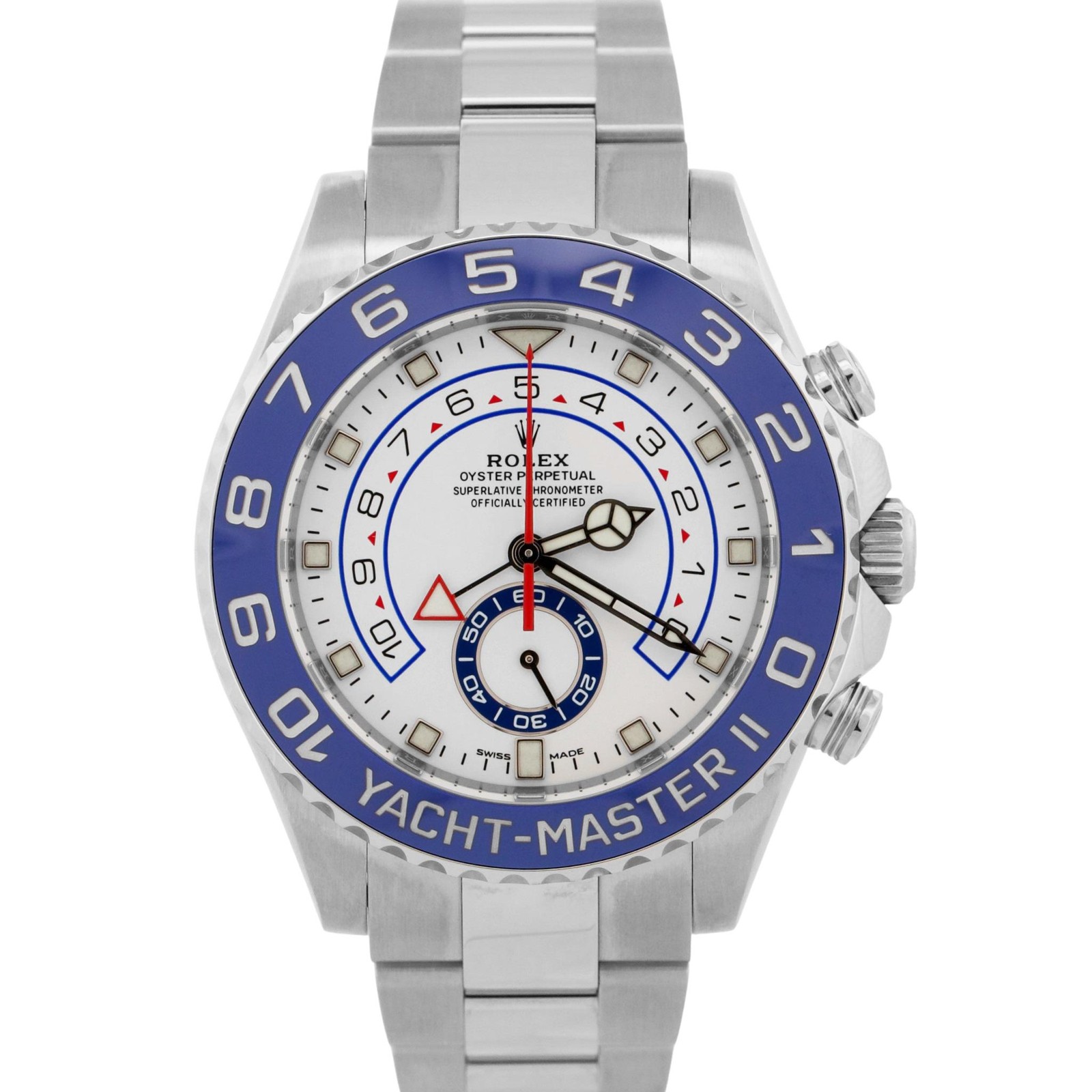 2019 PAPERS Rolex Yacht-Master II NEW HANDS 44mm Blue 116680 Steel YM2 Watch BOX