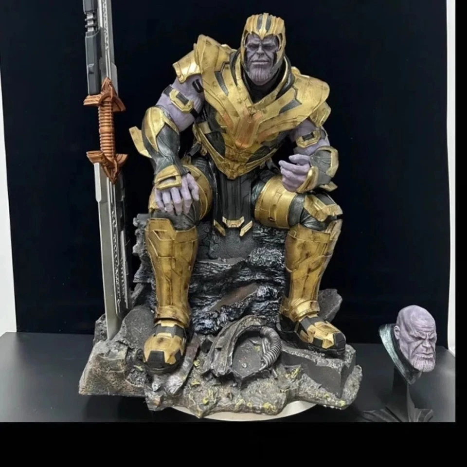 Figura de acción grande Marvel Thanos sentado estatua resina coleccionable para niños Foto 2 de 4