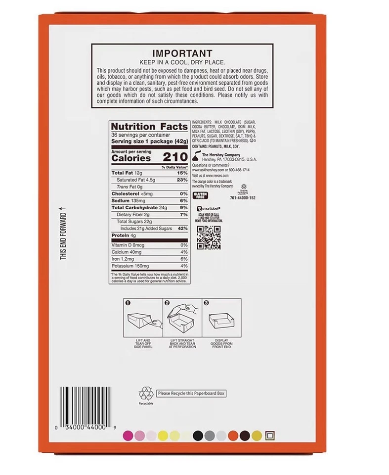 Copos de manteiga de amendoim com chocolate ao leite REESE'S, pacotes de doces, 1,5 oz (36 unidades) - Imagem 2 de 3