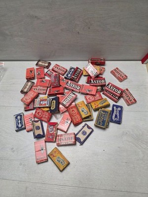 Vintage Collection Lot of Straight Razor Blades Record Astor Avot Gillete Stock