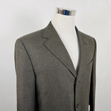 Canali 42 Exclusive Sport Coat Silk Cashmere Gold Houndstooth Three Button