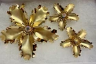 Vintage costume Jewelry set Pin/Brooch and clip earrings in original box Belk's