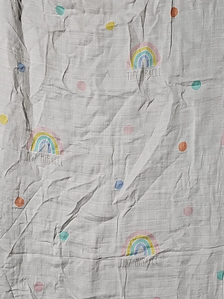 Manta de bambú Stephan Baby - Pequeño milagro pastel arco iris lunares 45" Foto 2 de 4