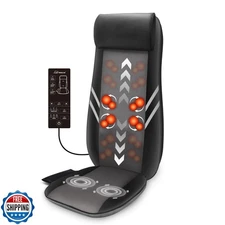 Snailax Back Massager with Heat,Shiatsu Massage Seat Cushion,8 Flexible Nodes