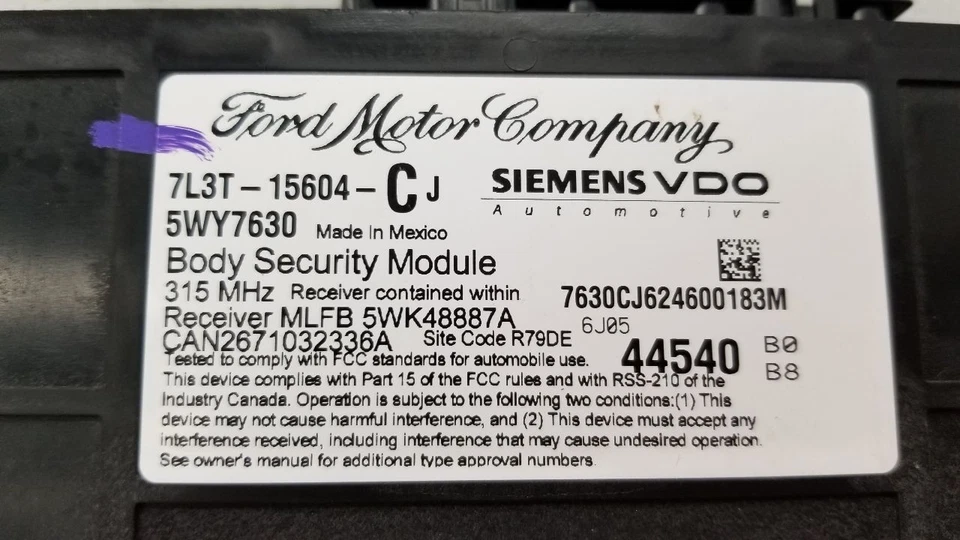 07 MÓDULO CONTROL BLOQUEO ROBO FORD F150 7L3T15604CJ Foto 3 de 4