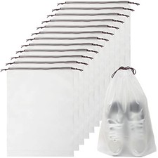 12Pcs Shoe Bags For Travel, 11.8in X 15.7in Large Clear Shoes Translucent