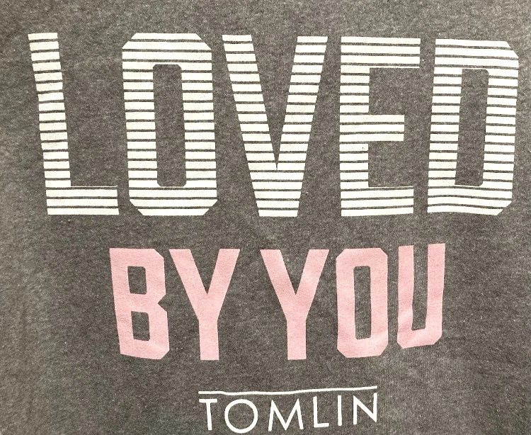 Chris Tomlin Sweatshirt Gray Pink Large Hoodie LOVED BY YOU Song New HTF🎗️ - product detail image 1