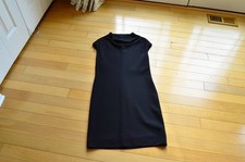 MaxMara Women's Size 10 Black Sheath Dress Cap Sleeve Wool