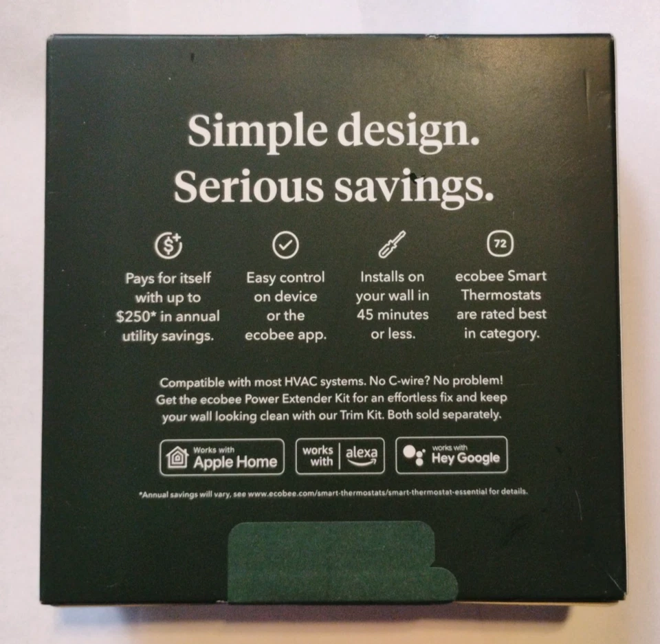 ecobee Smart Thermostat Essential Programmable Thermostat - NEW! - EB-STATE7-01 - Image 2 of 2