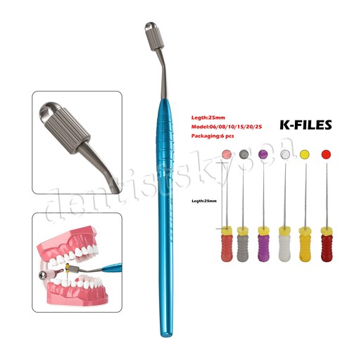 File endodontico dentale supporto canale radicolare posteriore 10 confezioni lime Niti K uso manuale - Foto 2 di 48