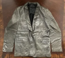 Maison Martin Margiela Mens One Button Blazer Leather Jacket Italy 54 RARE (K)