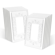 10 Pack Pure White Classic Petal Relief Design Style Decorative Outlet Covers...