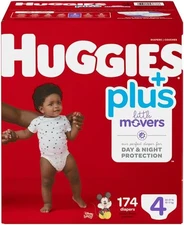 Huggies Little Movers Plus Diapers, Size 4 (174-Count)