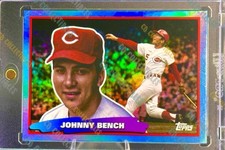 JOHNNY BENCH BLUE FOIL REFRACTOR T CARD SP TOPPS REDS MINT HOF