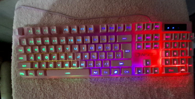 NPET K10 LED Backlit USB Wired PINK Gaming Keyboard