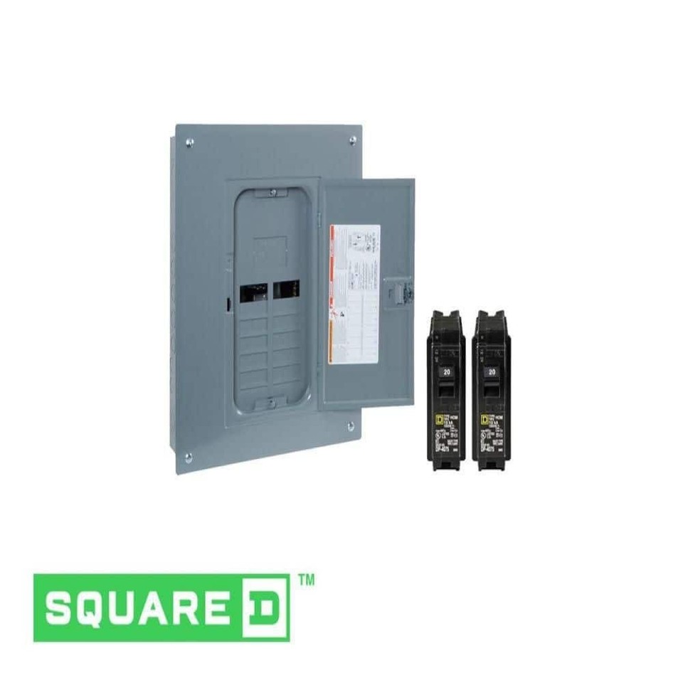 Square-D 125-Amp 12-Space 24-Circuit Indoor Home Main Lug Load Panel ...