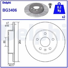 2x Bremsscheibe hinten für Opel Astra F T92 G F70 T98 F35 H A04 L70 id81696