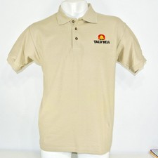 TACO BELL Vintage 1990s Fast Food Employee Uniform Polo Shirt Size M Medium NEW