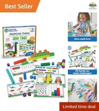 MathLink Cubes Kindergarten Math Activity Set: Dino Time - Math Manipulative...