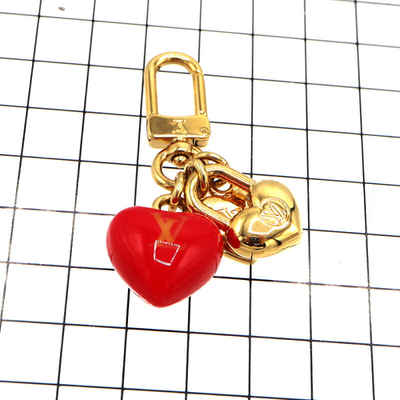 Louis Vuitton M02511 Micro Charm LV Heart Gold Red | eBay