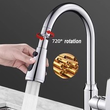 Brushed Nickel Kitchen Faucet Sink Mixer Faucet Pull Down Sprayer Single Handle