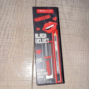 Revolution Ghostin Black Velvet Lip Liner & Matte Liquid Lipstick Set Matte