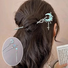 Neo Chinese Style Hairpin For Women Creative Moon Star Shaped Tassel Hair Stick