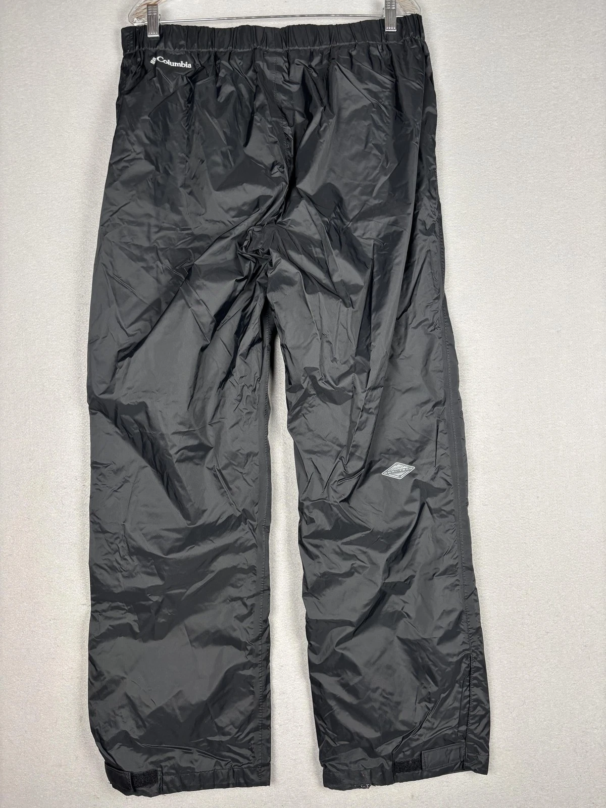 Columbia Rain Pants Mens XL Black Omni-Tech Waterproof Breathable Lined Hiking
